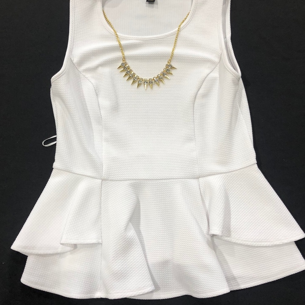 White peplum tank top